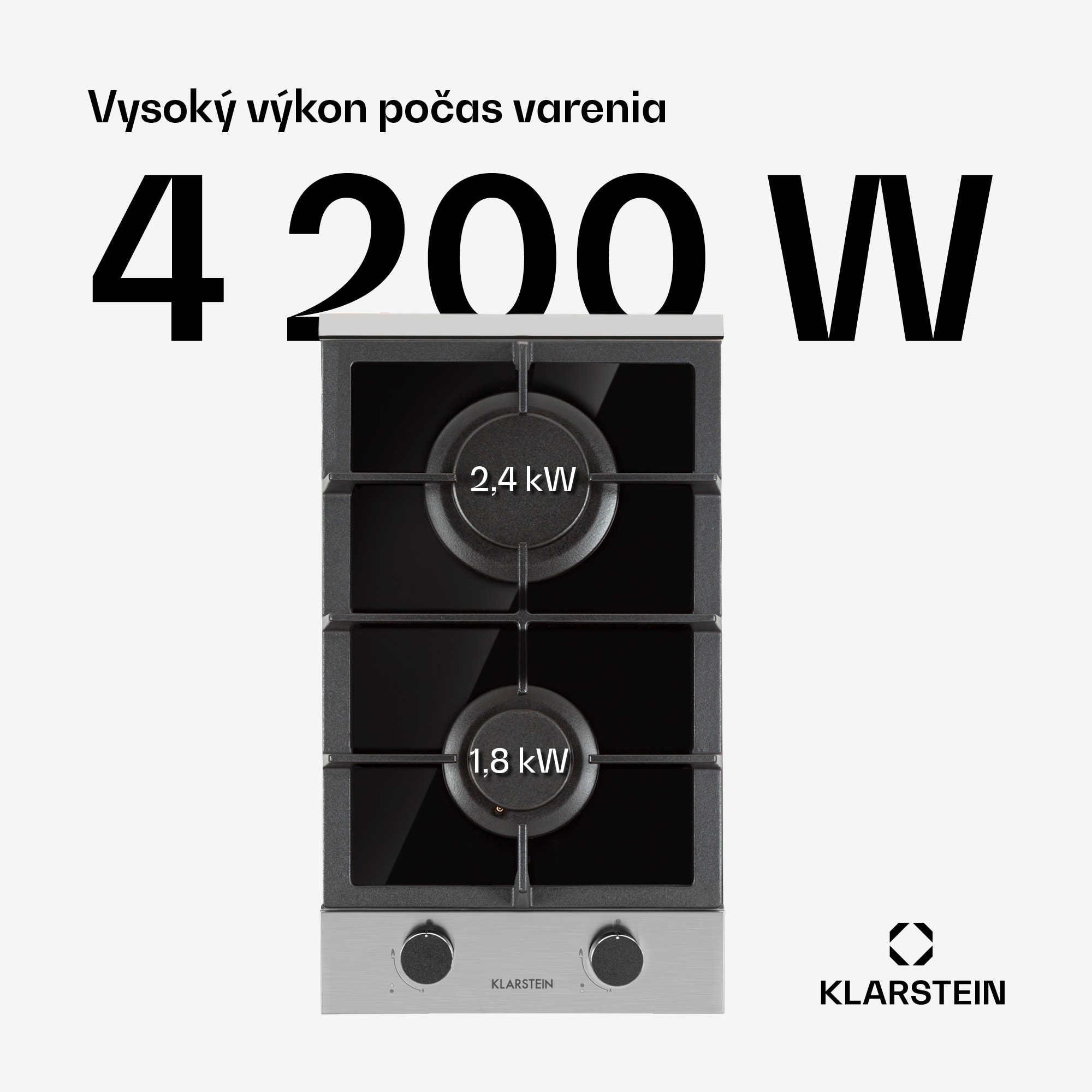 Klarstein Alchemist Domino, plynová varná doska, 2 hliníkové horáky, sklokeramika