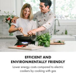 Klarstein Goldflame Domino, plynová varná doska, 2 mosadzné horáky, sklokeramika