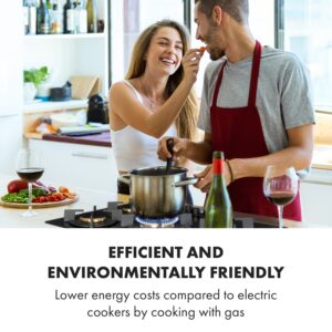 Klarstein Goldflame 5, plynová varná doska, 5 mosadzné horáky, sklokeramika