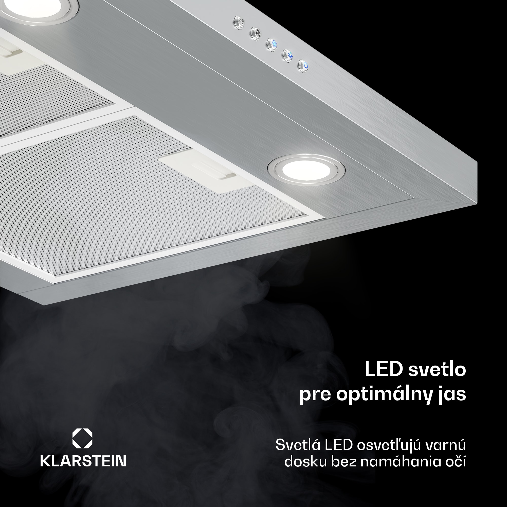 Klarstein Limelight, digestor, 60 cm, nástenný, 600 m³/h, strieborný – Obrázok 4