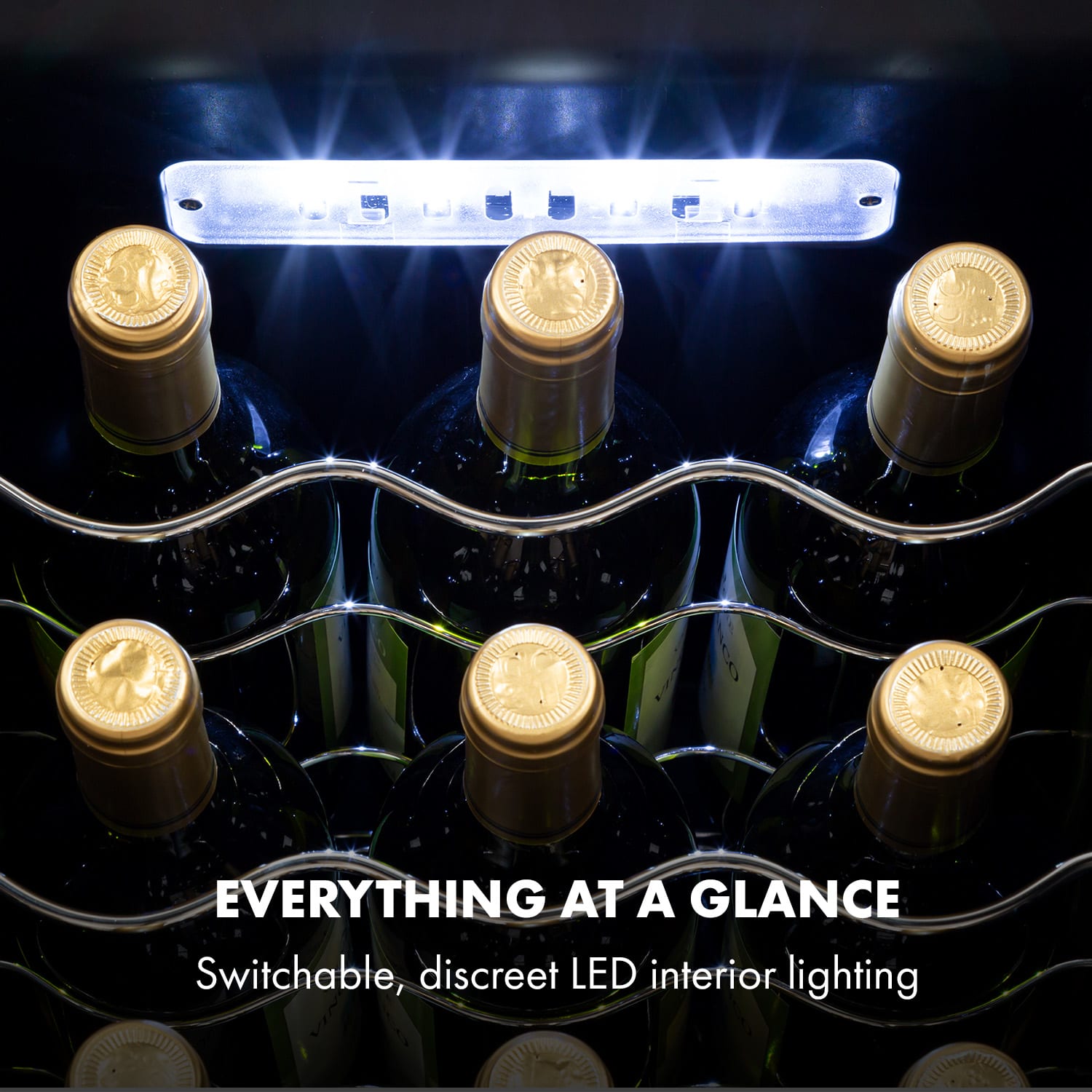 Klarstein Shiraz 18 Uno, vinotéka, 50 l, 18 fliaš, 5-18°C, dotykový ovládací panel – Obrázok 5