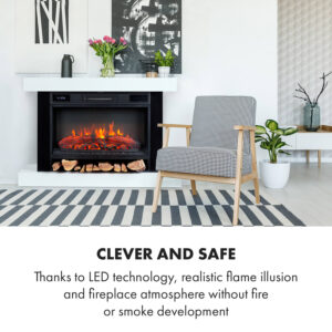 Klarstein Vulsini Hideaway, elektrický krb, 1900 W, LED technológia, diaľkové ovládanie, biely