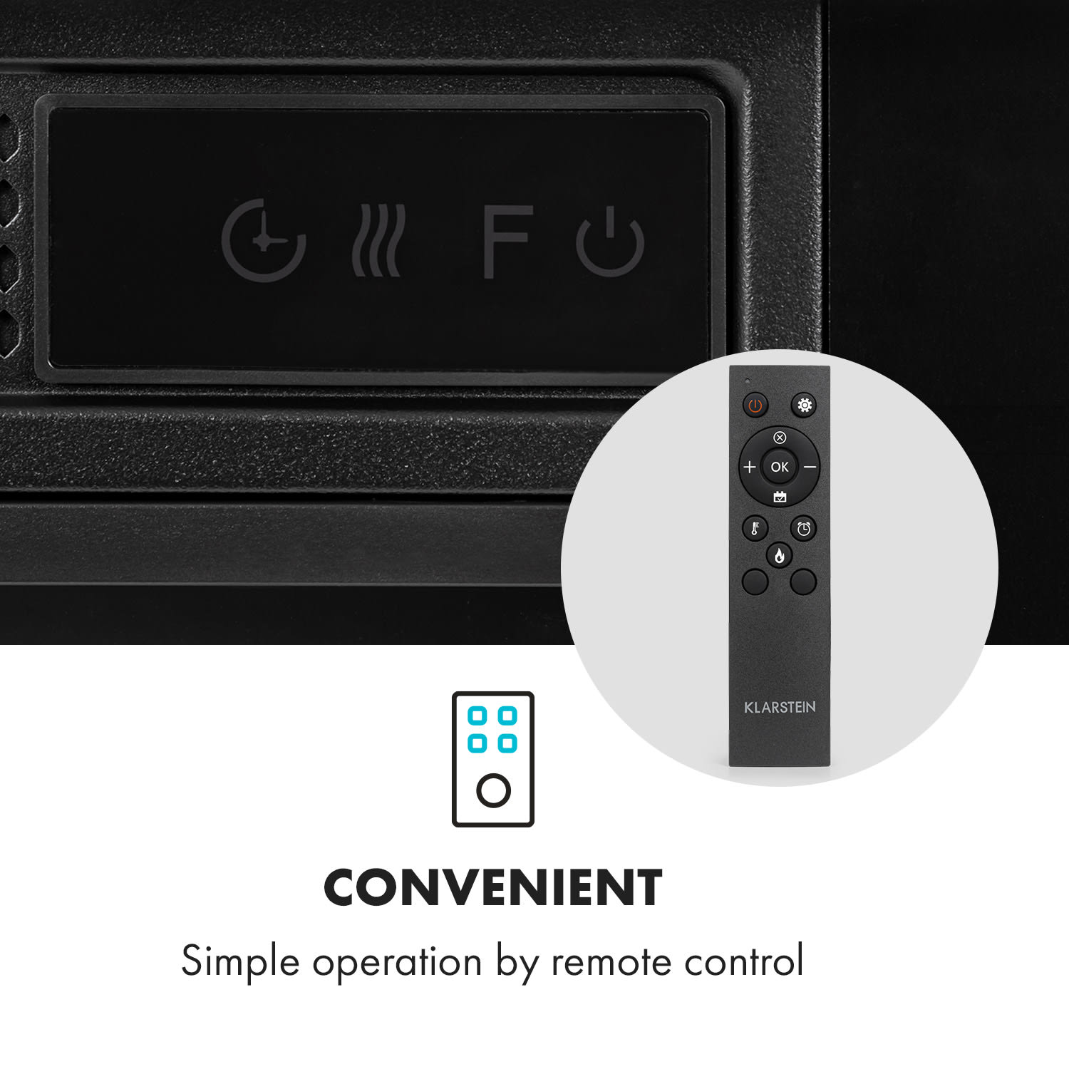 Klarstein Vulsini Hideaway, elektrický krb, 1900 W, LED technológia, diaľkové ovládanie, biely – Obrázok 3