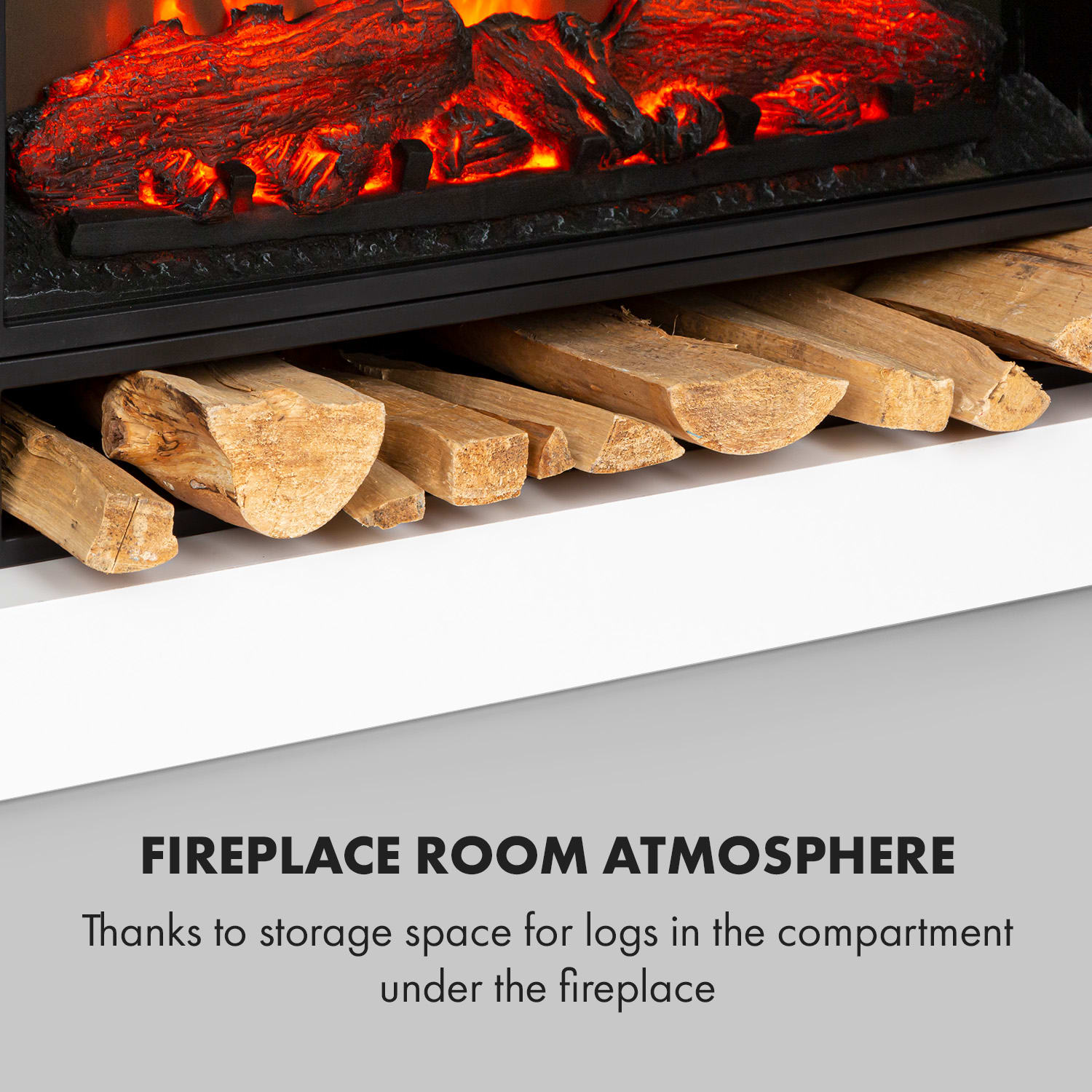 Klarstein Vulsini Hideaway, elektrický krb, 1900 W, LED technológia, diaľkové ovládanie, biely – Obrázok 4