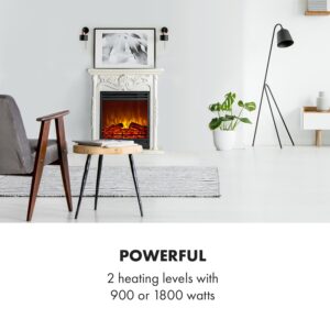 Klarstein Etna Pozzolana, elektrický krb, 1800 W, týždenný časovač, diaľkové ovládanie, biely
