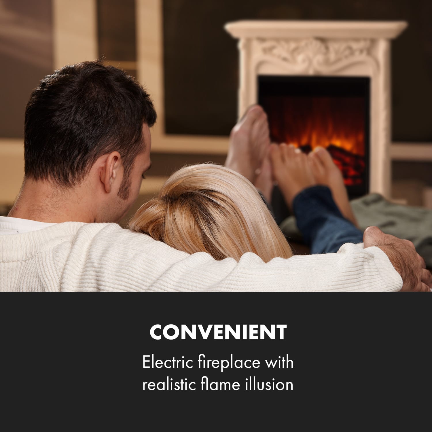 Klarstein Etna Pozzolana, elektrický krb, 1800 W, týždenný časovač, diaľkové ovládanie, biely – Obrázok 2