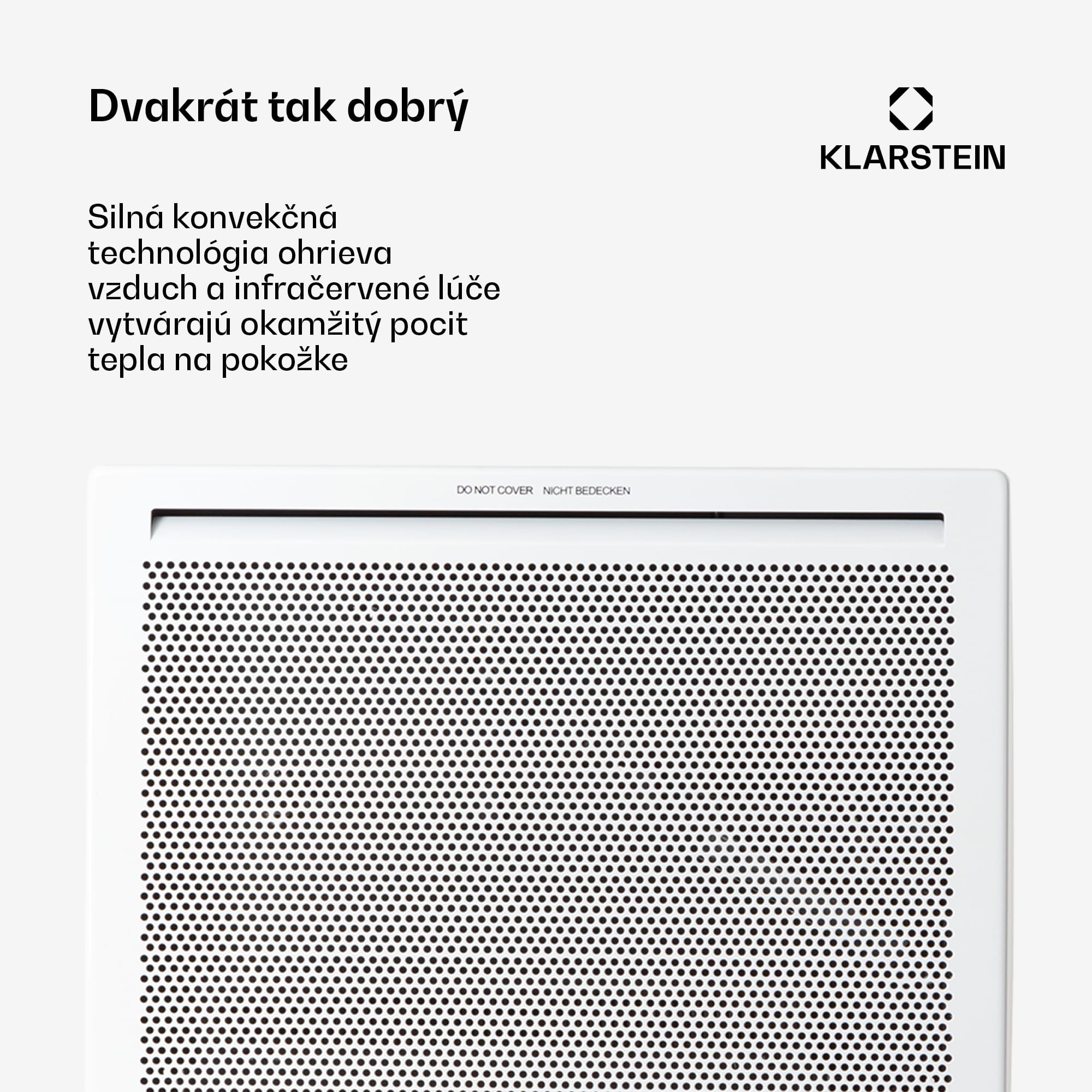 Klarstein Hot Spot Slimcurve Double Wave, konvektor, ohrievač 2 v 1, 1000 W, týždenný časovač, biely