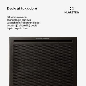Klarstein Hot Spot Slimcurve Double Wave, konvektor, ohrievač 2 v 1, 1000 W, týždenný časovač, čierny
