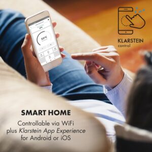 Klarstein Hot Spot Crystal Spotless Smart, infračervený ohrievač, 750 W, aplikácia, biely