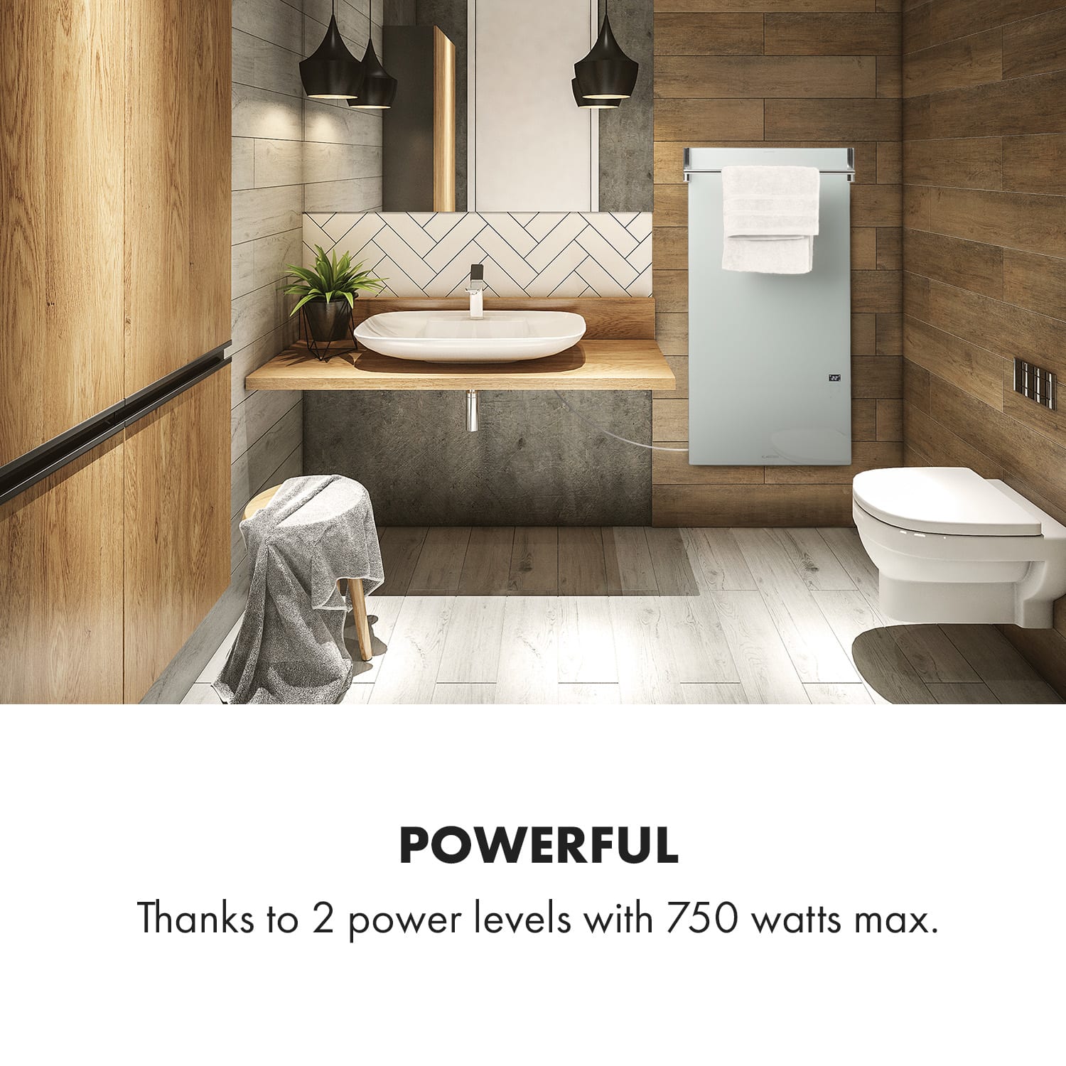 Klarstein Hot Spot Crystal Spotless Smart, infračervený ohrievač, 750 W, aplikácia, biely – Obrázok 2