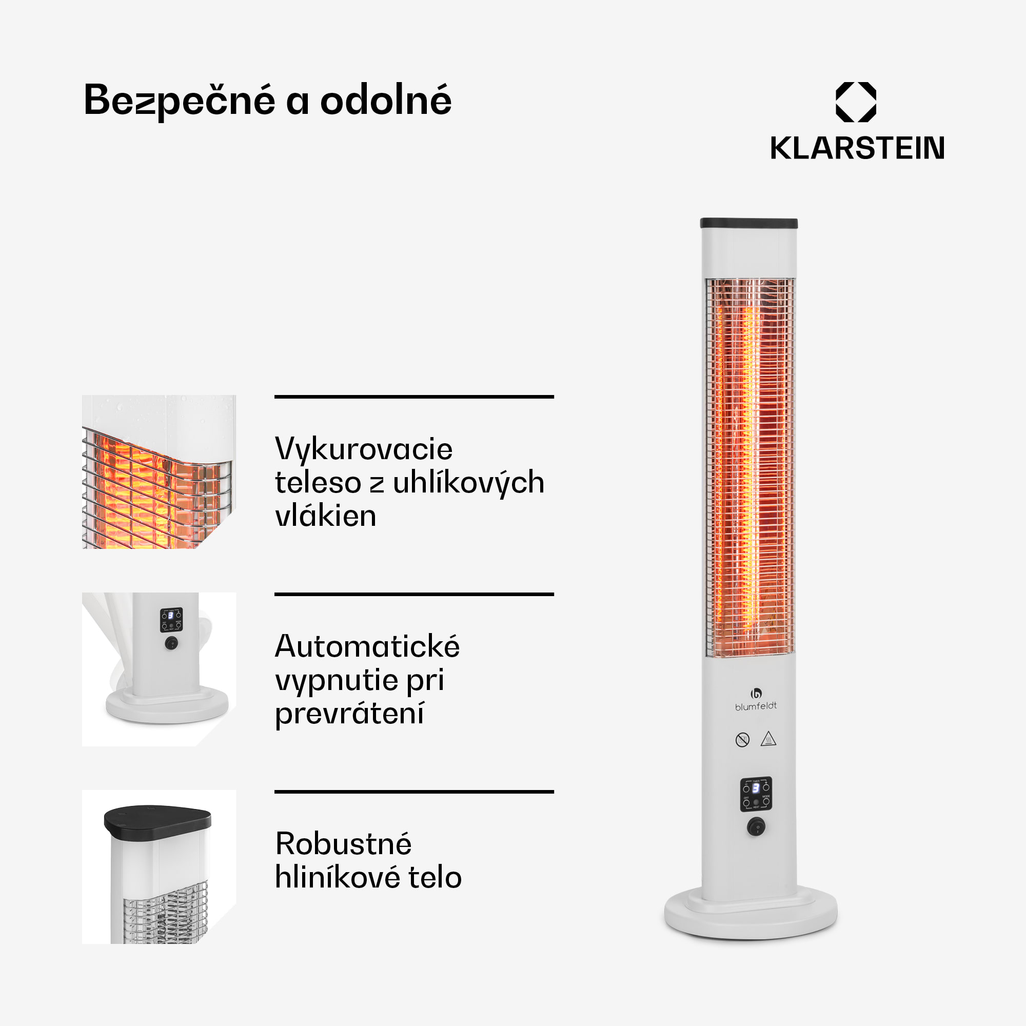 Blumfeldt Heat Guru Plus, vonkajší sálavý ohrievač, 1200 W, 3 nastavenia ohrevu, diaľkové ovládanie – Obrázok 4