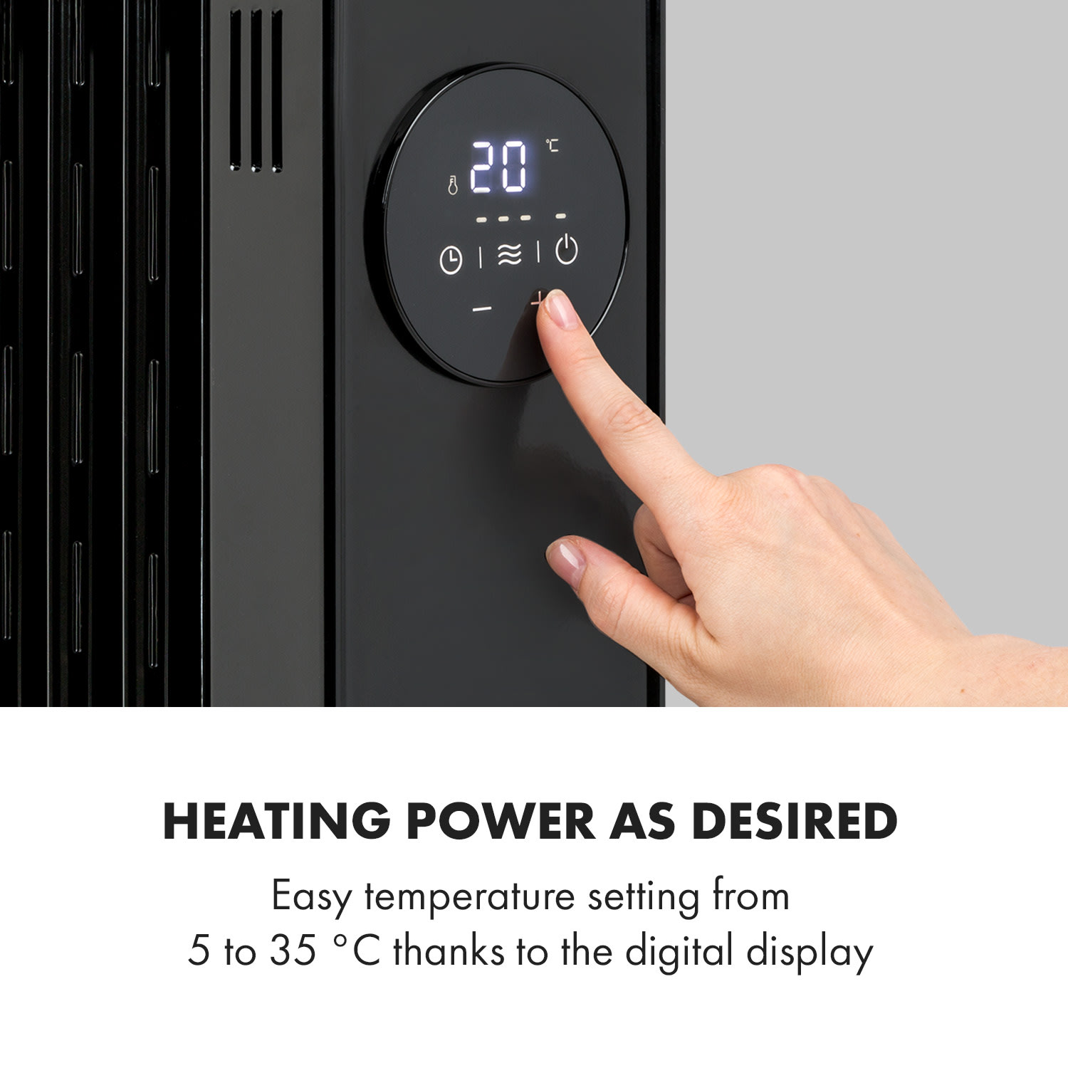 Klarstein Thermaxx Heatstream, olejový radiátor, 2500 W, 5-35 °C, 24-hod. časovač, čierny – Obrázok 2