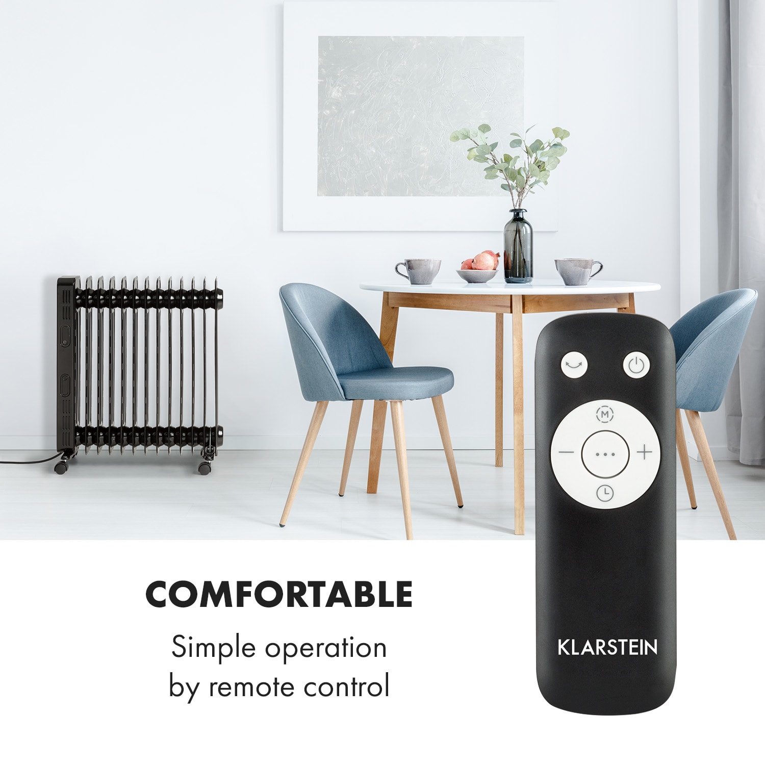 Klarstein Thermaxx Heatstream, olejový radiátor, 2500 W, 5-35 °C, 24-hod. časovač, čierny – Obrázok 4
