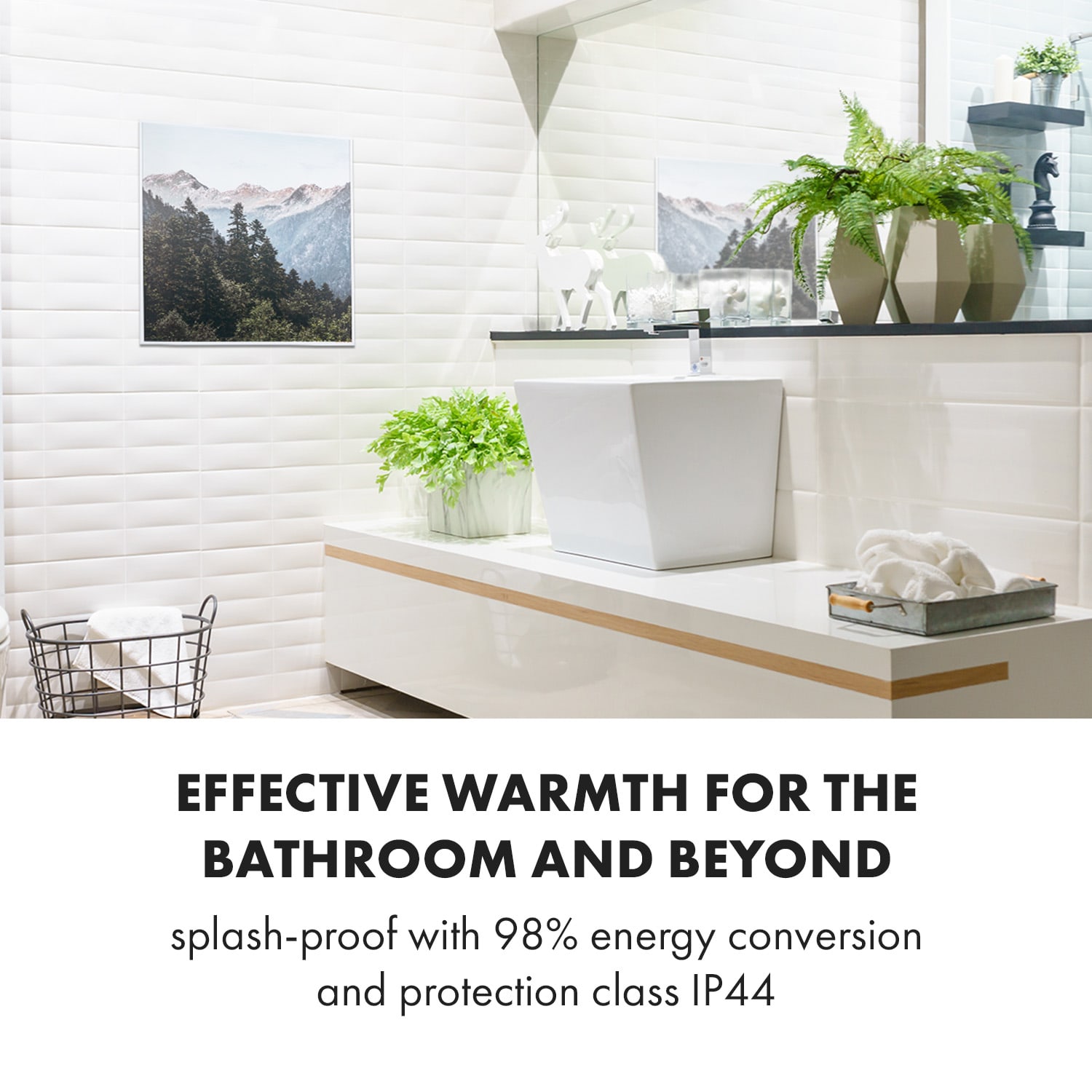 Klarstein Wonderwall Air Art Smart, infračervený ohrievač, 60 x 60 cm, 350 W, aplikácia, hora – Obrázok 5