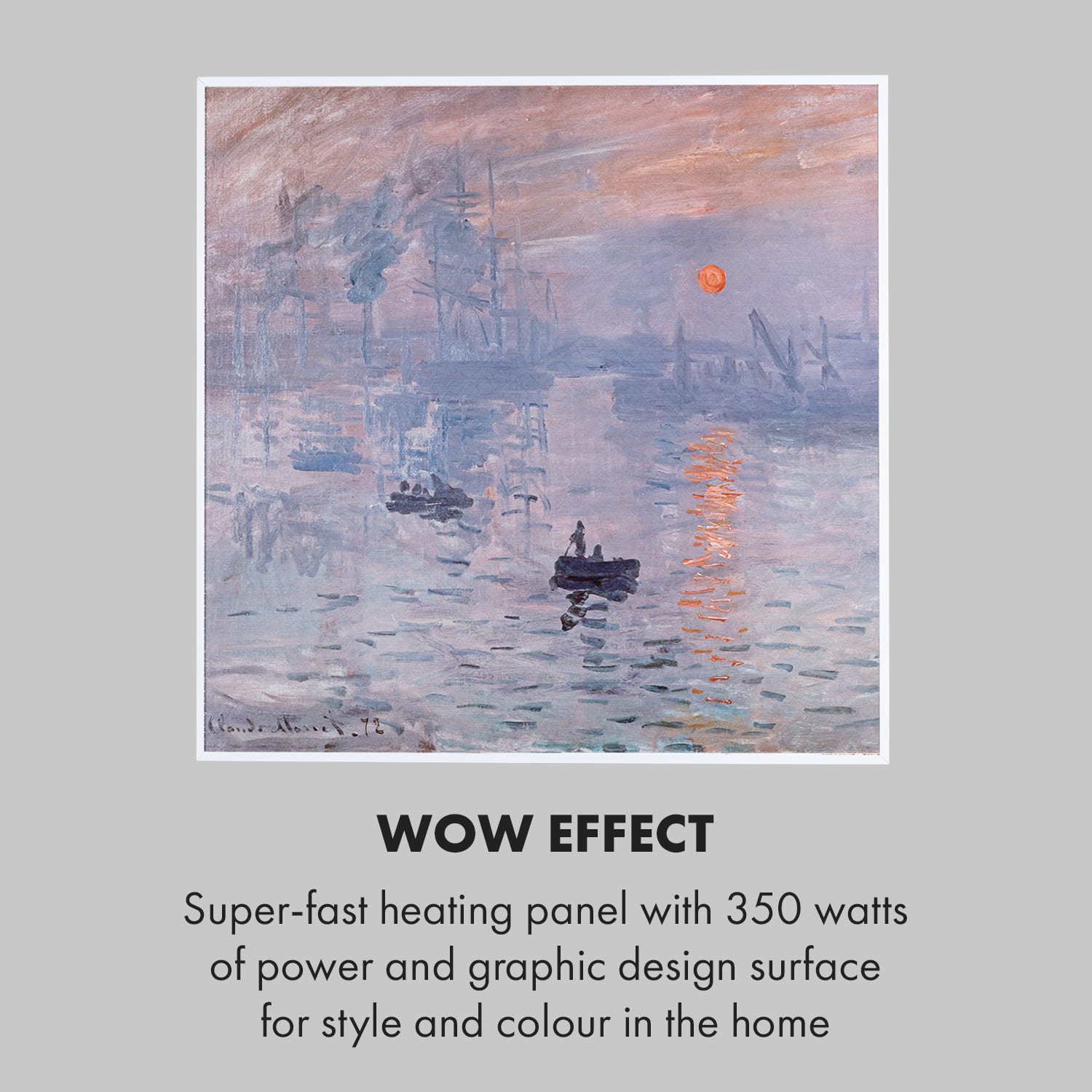 Klarstein Wonderwall Air Art Smart, infračervený ohrievač, 60 x 60 cm, 350 W, aplikácia, východ slnka – Obrázok 4