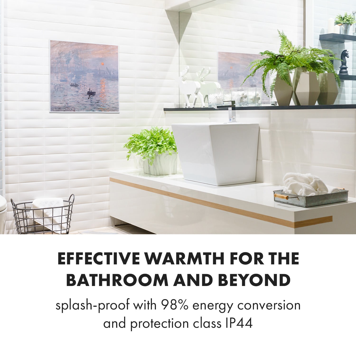 Klarstein Wonderwall Air Art Smart, infračervený ohrievač, 60 x 60 cm, 350 W, aplikácia, východ slnka – Obrázok 5