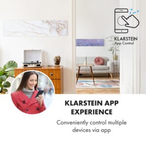 Klarstein Wonderwall Air Art Smart, infračervený ohrievač, 120 x 30 cm, 350 W, aplikácia, mramor II