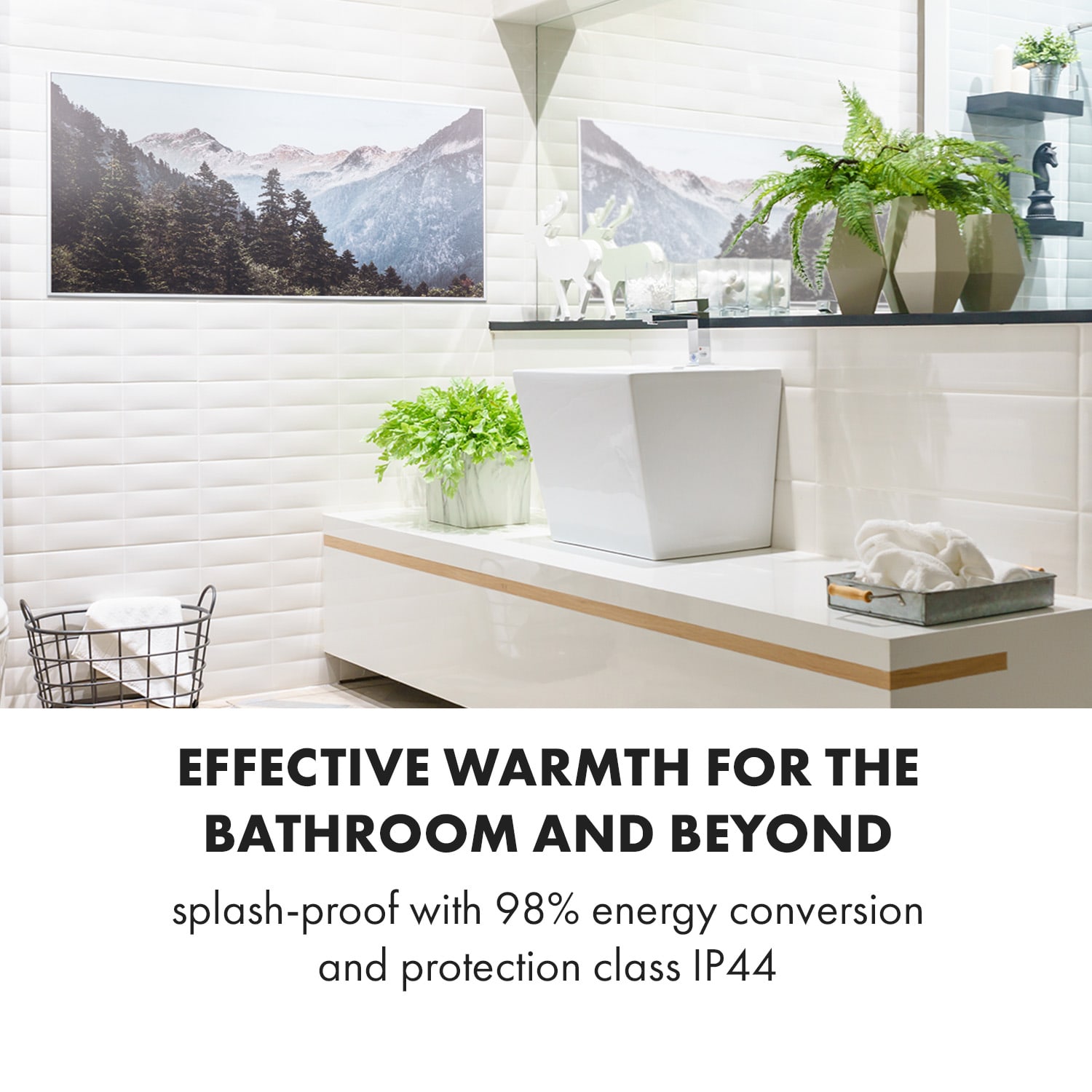 Klarstein Wonderwall Air Art Smart, infračervený ohrievač, 120 x 60 cm, 700 W, aplikácia, hora – Obrázok 5