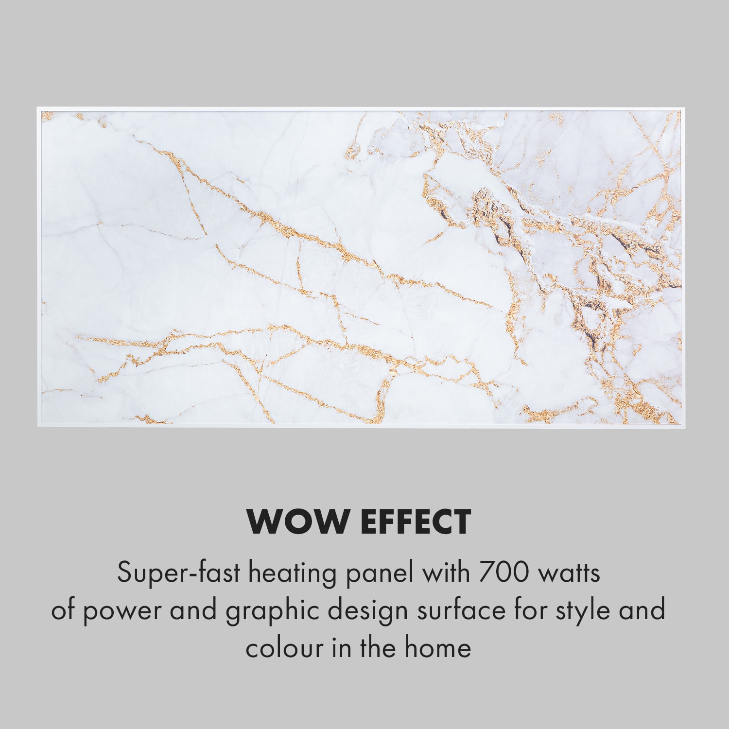 Klarstein Wonderwall Air Art Smart, infračervený ohrievač, 120 x 60 cm, 700 W, aplikácia, mramor I – Obrázok 4