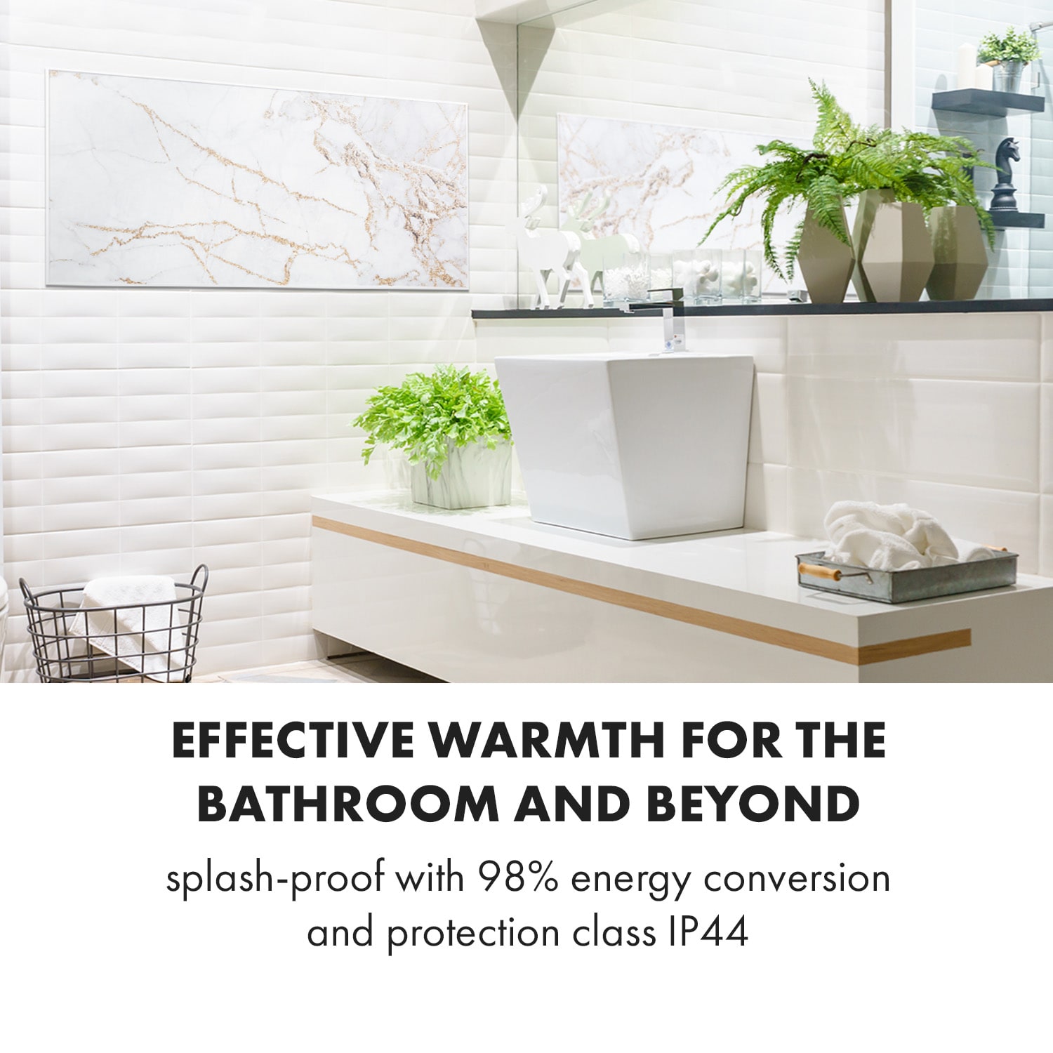 Klarstein Wonderwall Air Art Smart, infračervený ohrievač, 120 x 60 cm, 700 W, aplikácia, mramor I – Obrázok 5