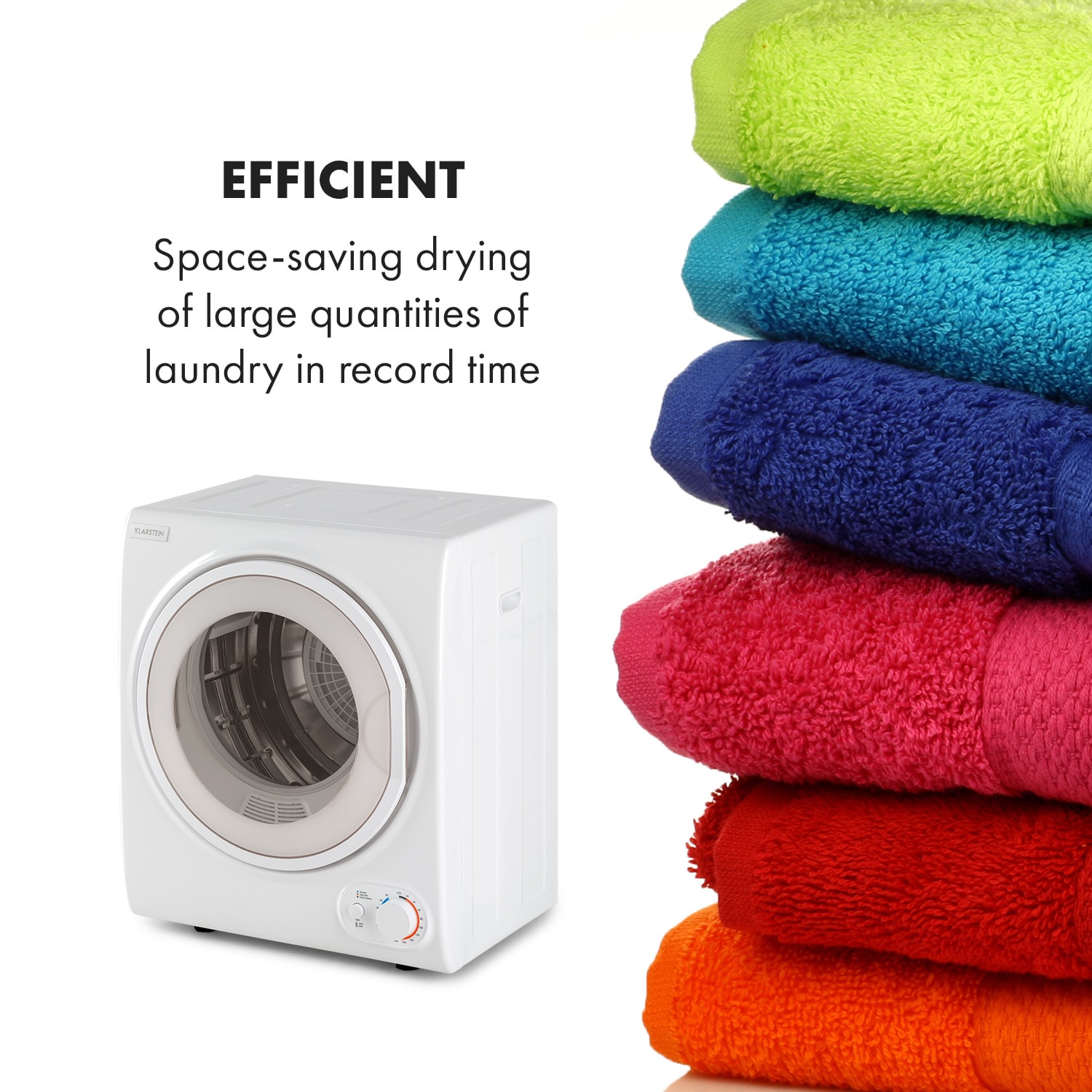 Klarstein Jet Set 2500, sušička bielizne, sušička s odsávaním vlhkého vzduchu, 850W, TEE C, 2,5kg, 50cm, biela – Obrázok 3