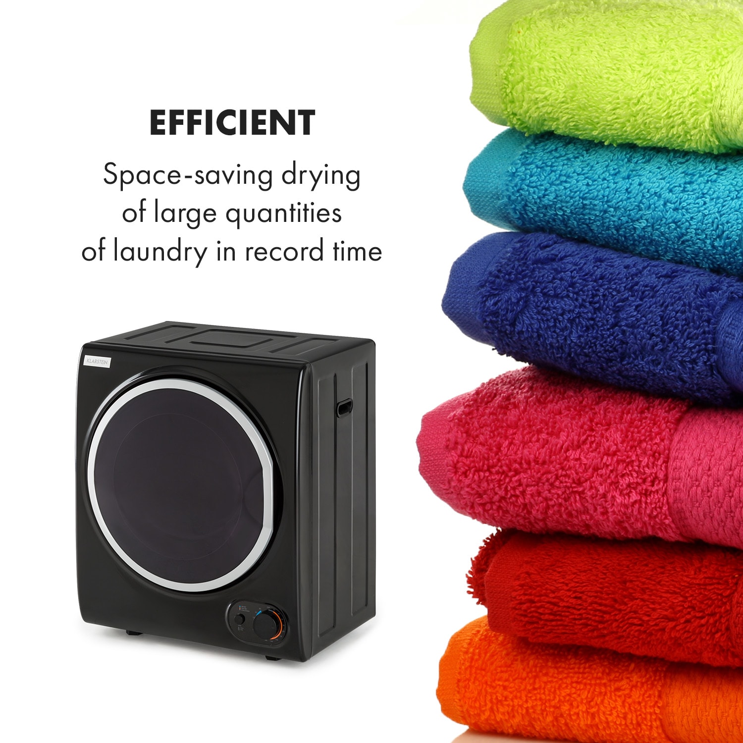 Klarstein Jet Set 2500, sušička bielizne, sušička s odsávaním vlhkého vzduchu, 850W, TEE C, 2,5kg, 50cm, čierna – Obrázok 3