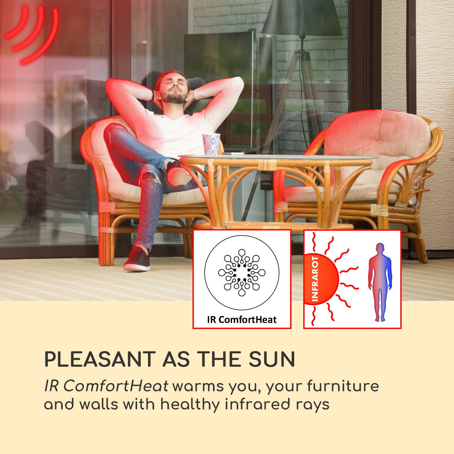 Blumfeldt Heat Giant, infračervený ohrievač, 3 x 2000 W, IP65, 380 V, čierny