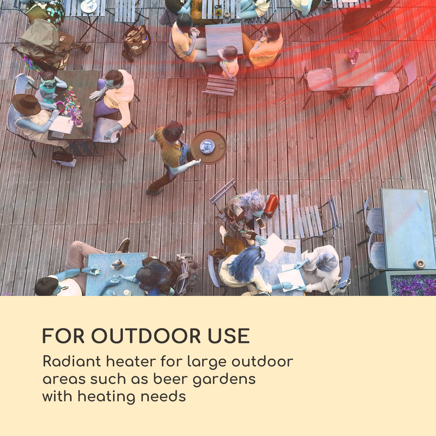 Blumfeldt Heat Giant, infračervený ohrievač, 3 x 2000 W, IP65, 380 V, čierny – Obrázok 4