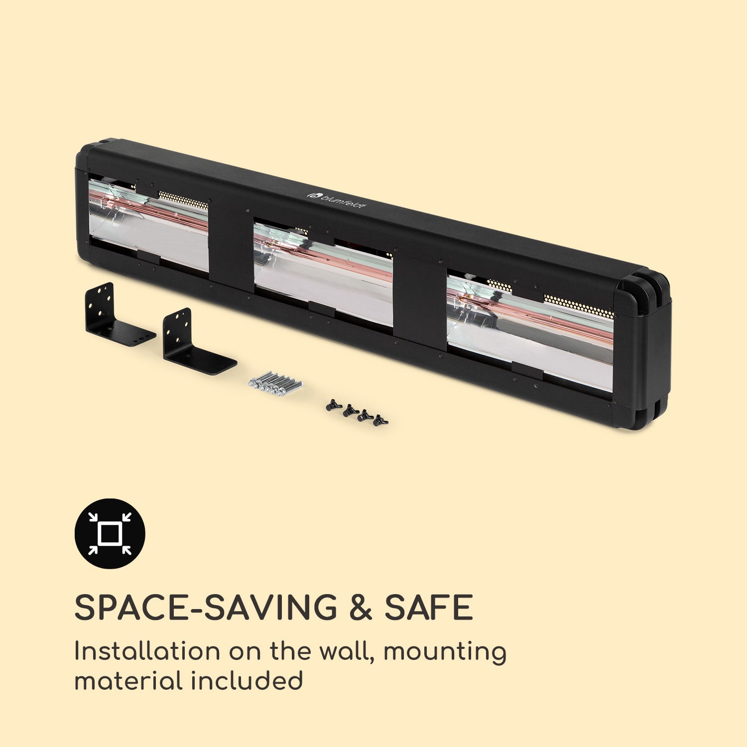 Blumfeldt Heat Giant, infračervený ohrievač, 3 x 2000 W, IP65, 380 V, čierny – Obrázok 5