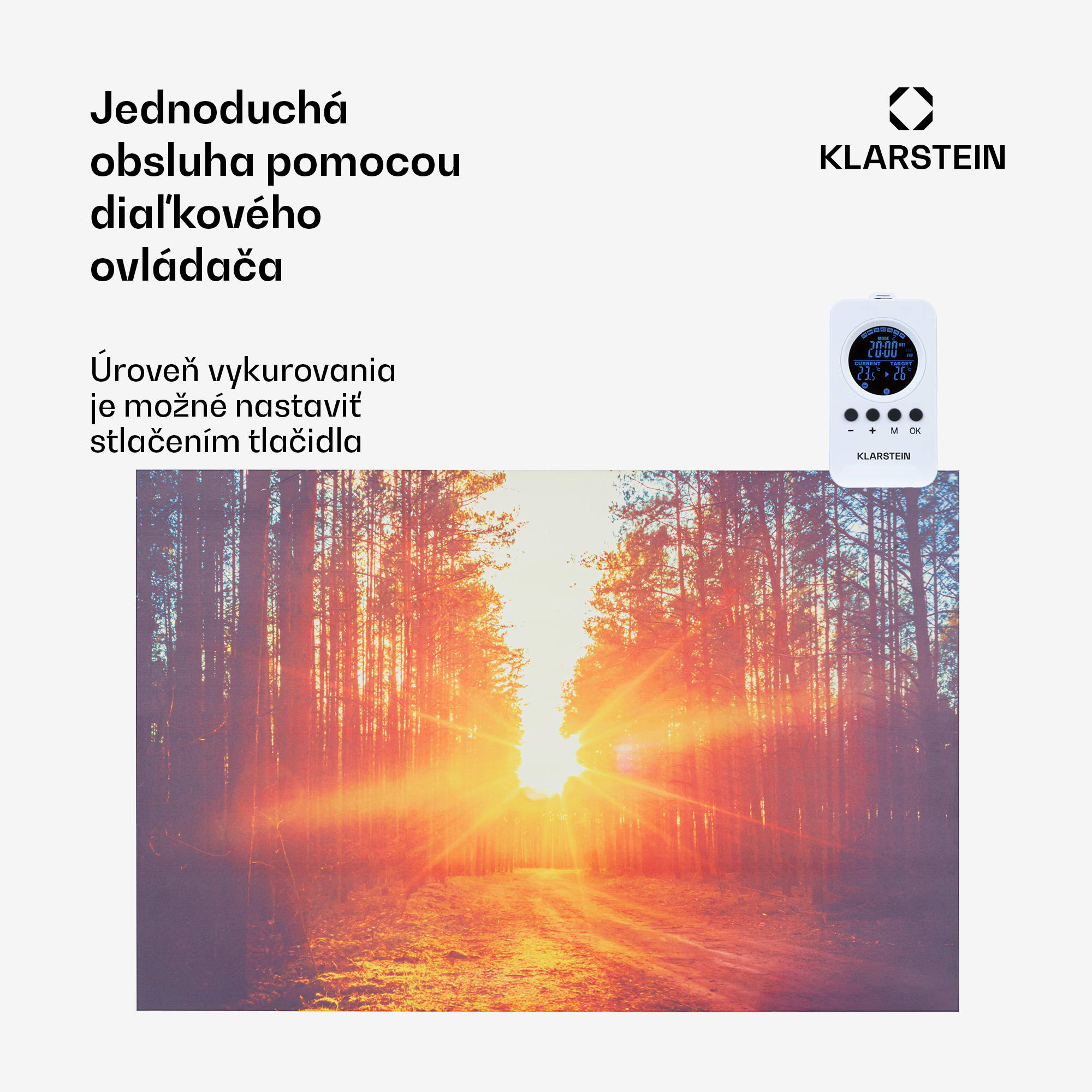 Klarstein Wonderwall Air Art Infinite, infračervený ohrievač, 90 x 60 cm, 580 W, na stenu, obraz, diaľkový ovládač – Obrázok 3