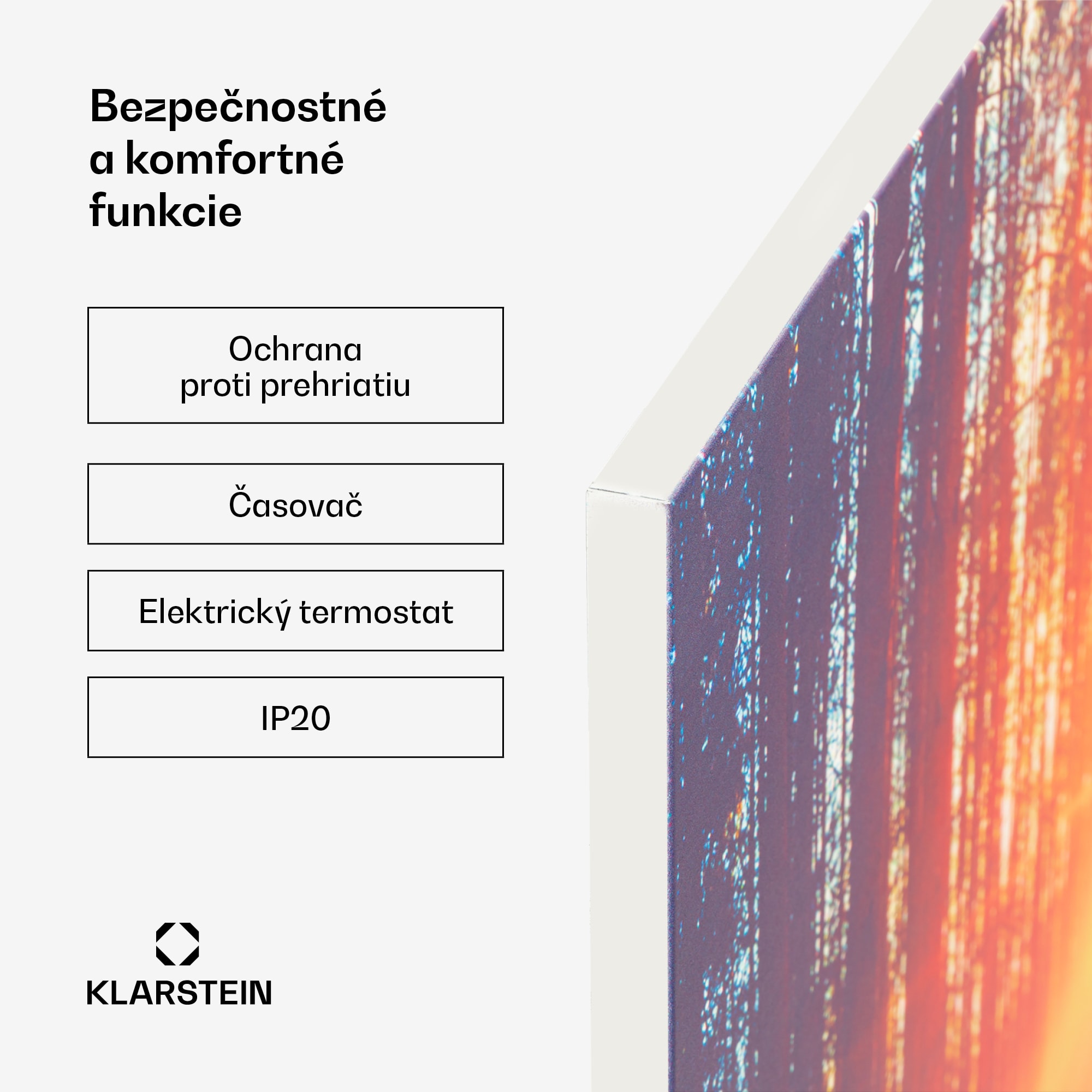 Klarstein Wonderwall Air Art Infinite, infračervený ohrievač, 90 x 60 cm, 580 W, na stenu, obraz, diaľkový ovládač – Obrázok 4