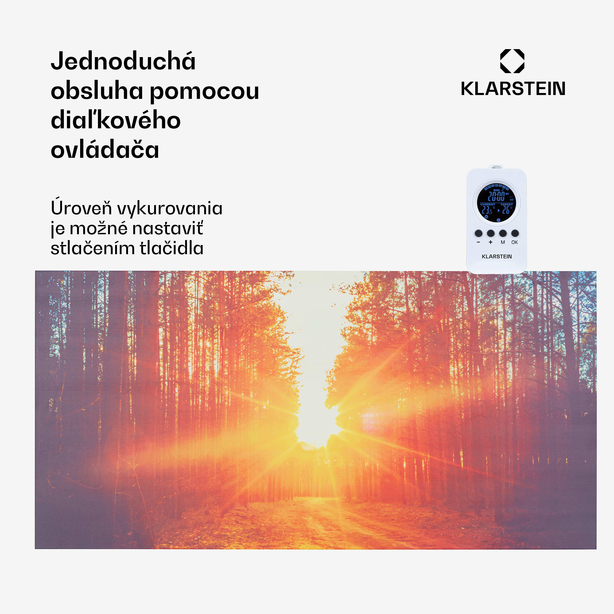 Klarstein Wonderwall Air Art Infinite, infračervený ohrievač, 120 x 60 cm, 720 W, na stenu, obraz, diaľkový ovládač – Obrázok 3