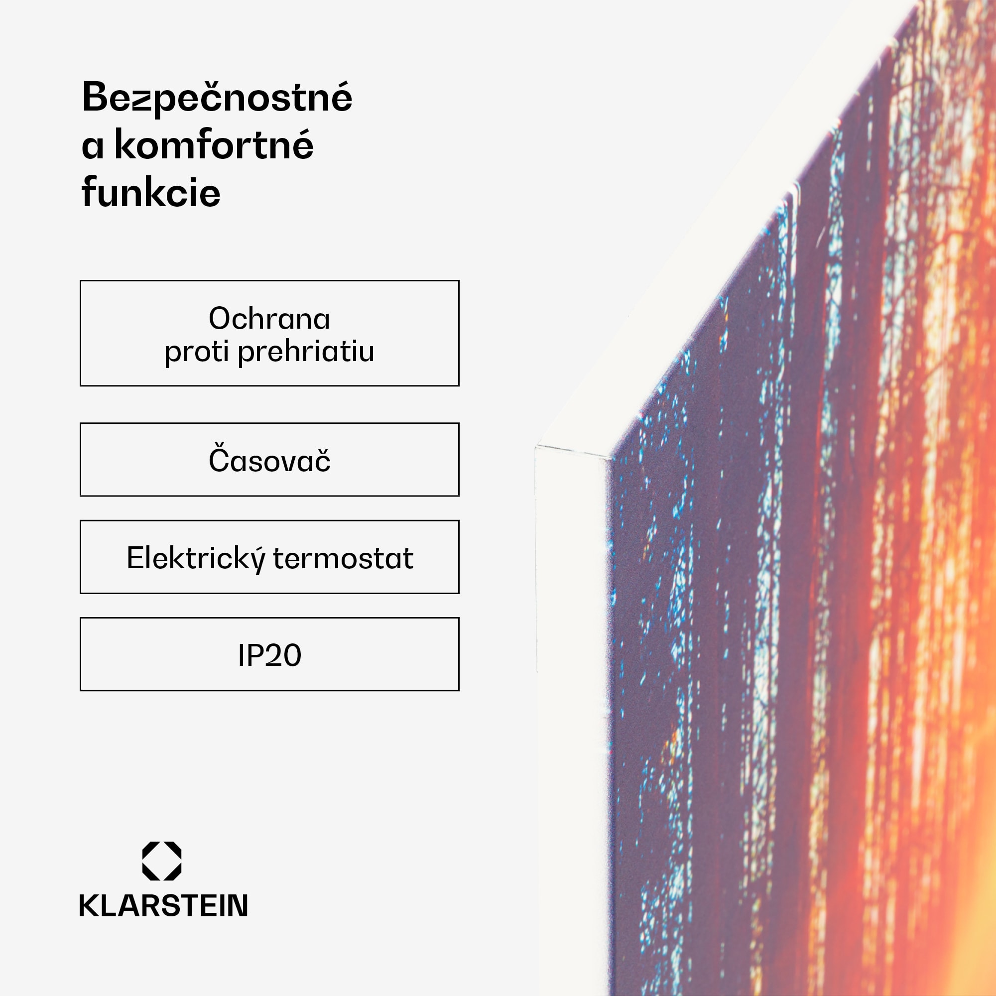 Klarstein Wonderwall Air Art Infinite, infračervený ohrievač, 120 x 60 cm, 720 W, na stenu, obraz, diaľkový ovládač – Obrázok 4