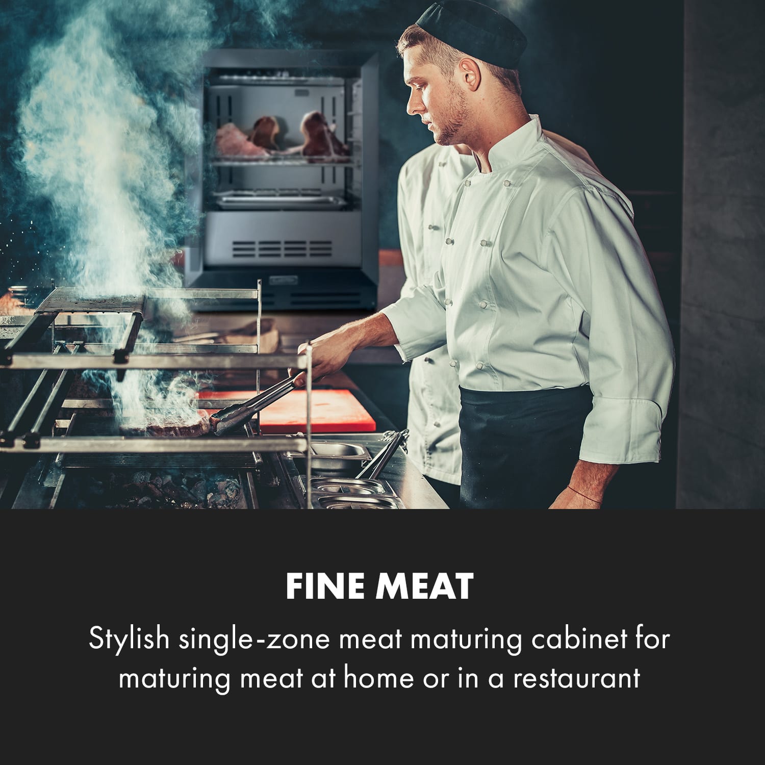 Klarstein Steakhouse Pro, chladnička na zrenie mäsa, 1 zóna, 98 l, 1–25°C, dotyková, nehrdzavejúca oceľ