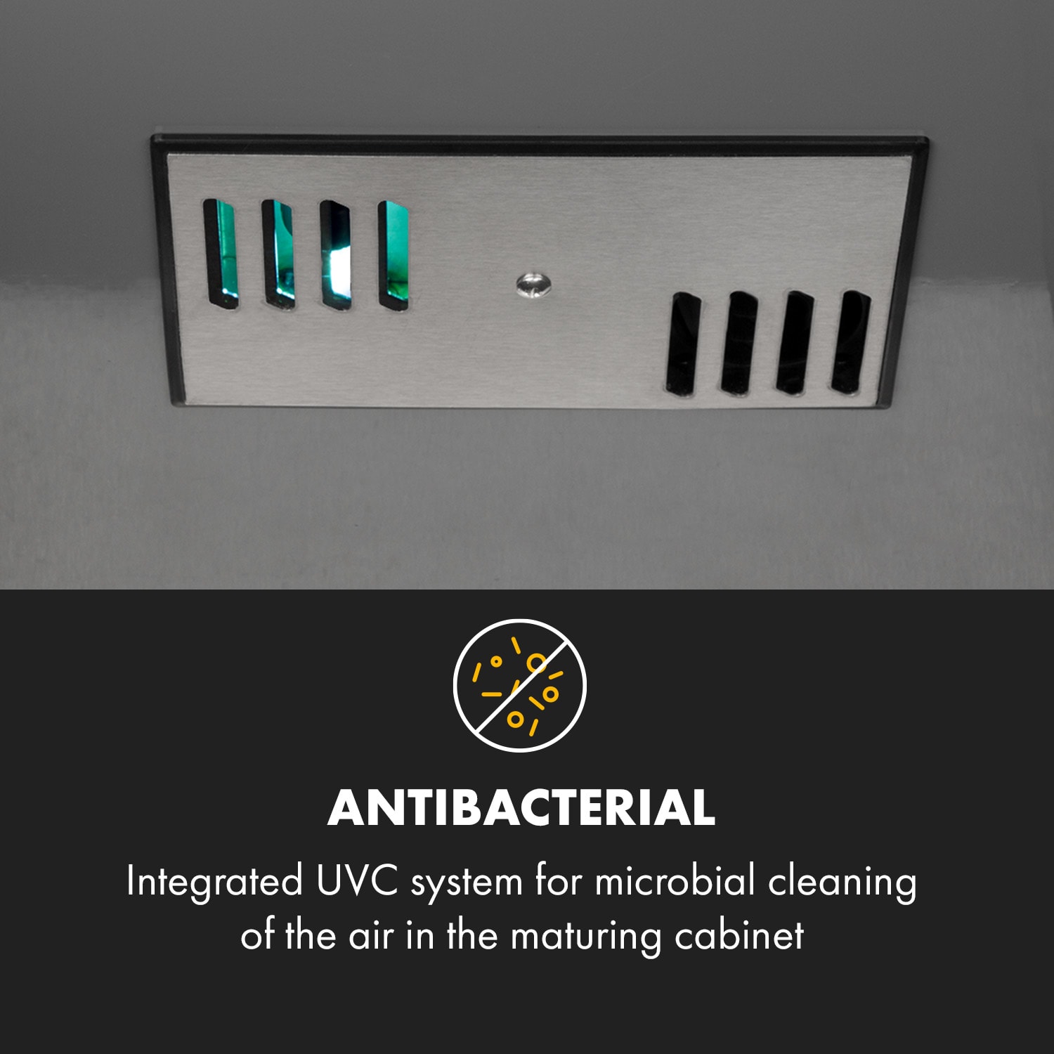 Klarstein Steakhouse Pro, chladnička na zrenie mäsa, 1 zóna, 98 l, 1–25°C, dotyková, nehrdzavejúca oceľ – Obrázok 5