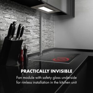 Klarstein Hektor Brilliant Edition, digestor, 52 cm, vstavaný, 506 m³/h, dotykové ovládanie, sklo, biely