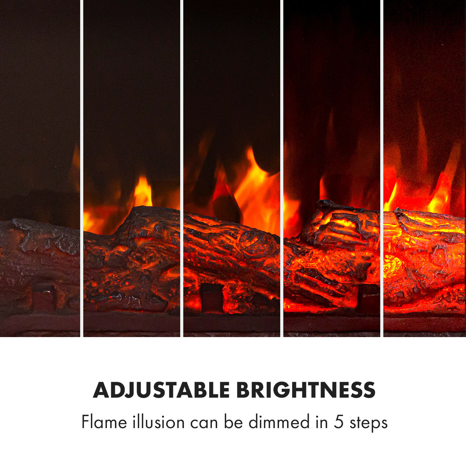 Klarstein Aargau Smart, elektrický krb, 1000/2000 W, LED plameň, 18-27 °C, týždenný časovač, biely – Obrázok 4