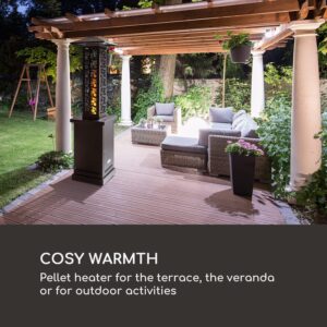 Blumfeldt Heat Hunter, terasový ohrievač na pelety, 12,2 kW, prenosný, ušľachtilá oceľ, čierny