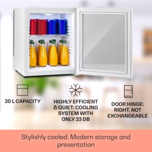 Klarstein Brooklyn 32, mini chladnička, sklenené dvere, LED osvetlenie, police