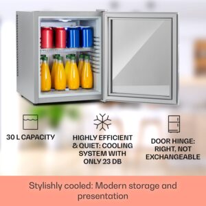 Klarstein Brooklyn 32, mini chladnička, sklenené dvere, LED osvetlenie, police