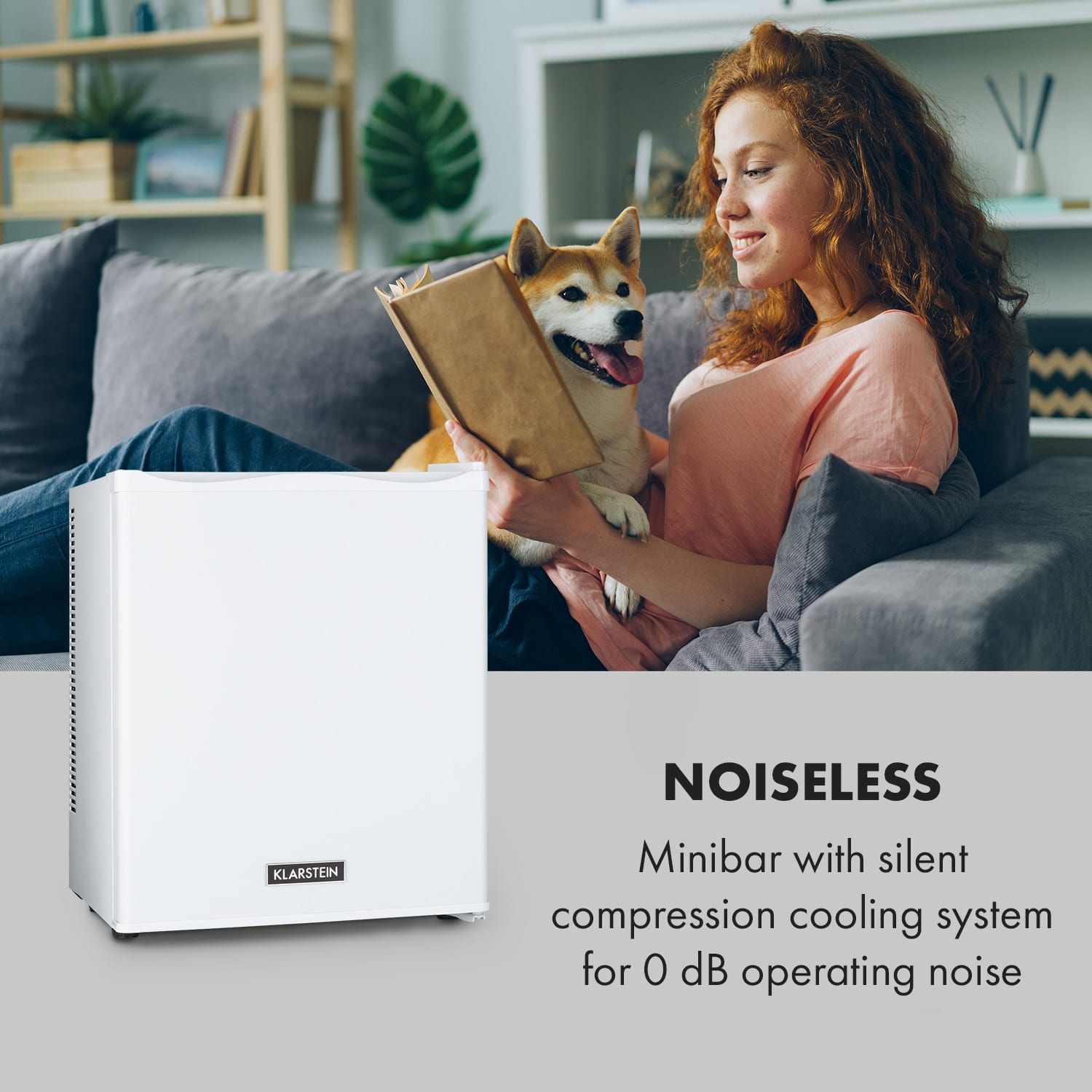 Klarstein Happy Hour, minibar, 5-15°C, energet. trieda G, tichý, 23dB, LED svetlo