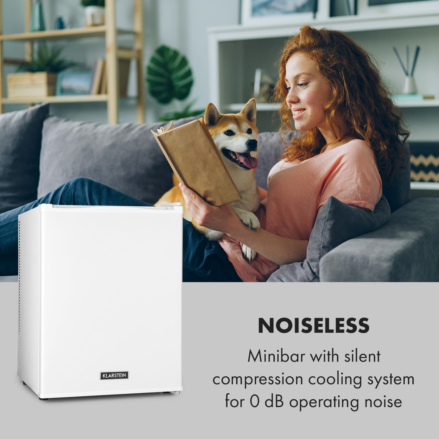 Klarstein Happy Hour 40, mini chladnička, 40 l, 5-15°C, tichá, 23dB, LED-svetlo, biela
