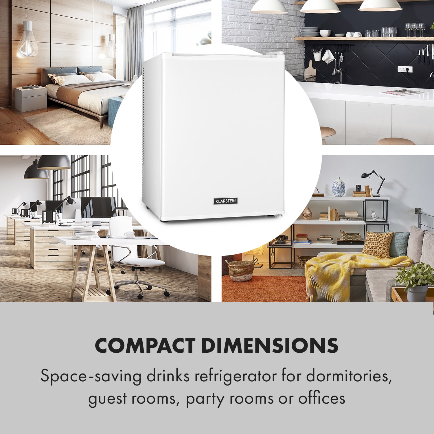 Klarstein Happy Hour 40, mini chladnička, 40 l, 5-15°C, tichá, 23dB, LED-svetlo, biela – Obrázok 2