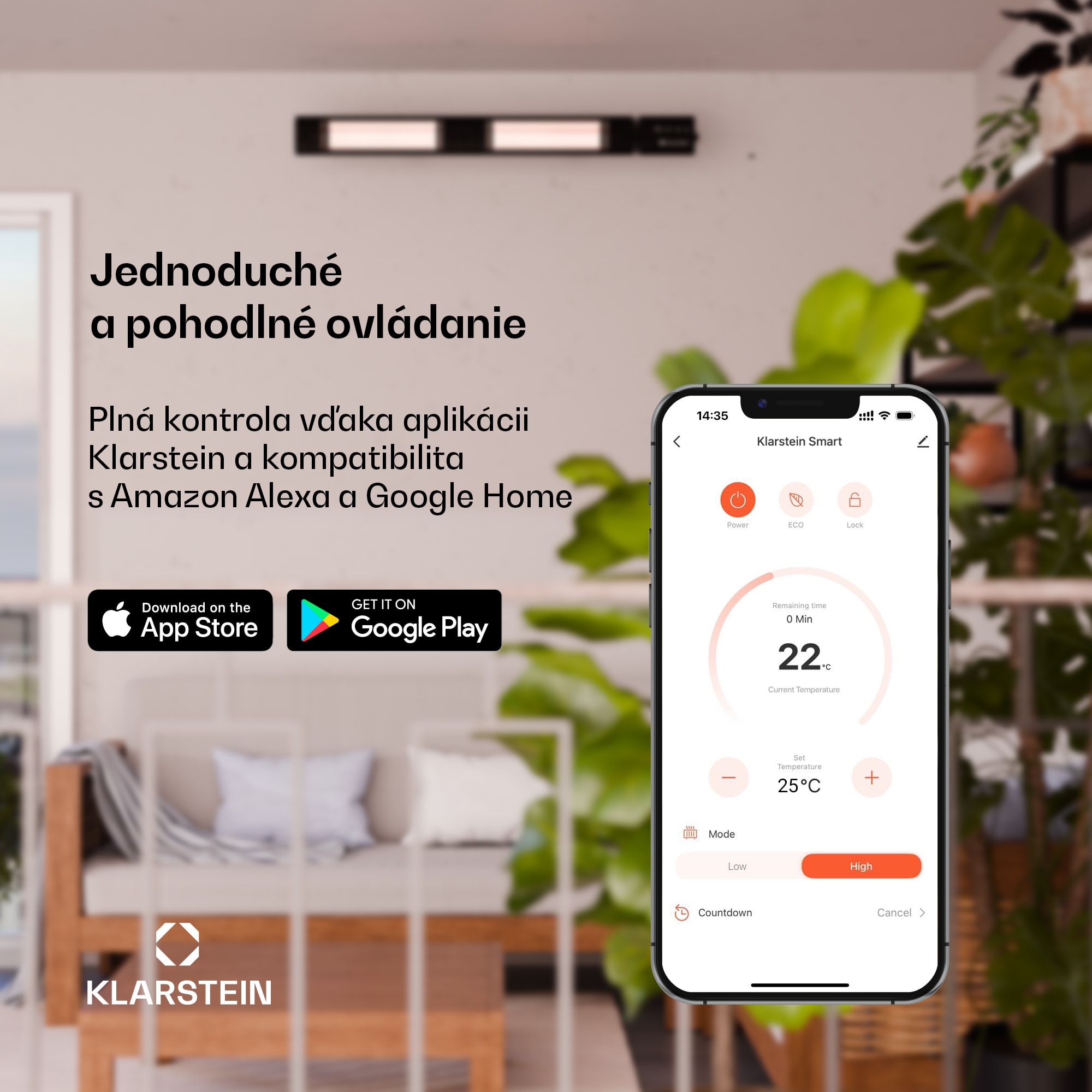 Blumfeldt Cosmic Beam Smart 24, infračervený ohrievač, 2400 W, ovládanie cez aplikáciu, čierny