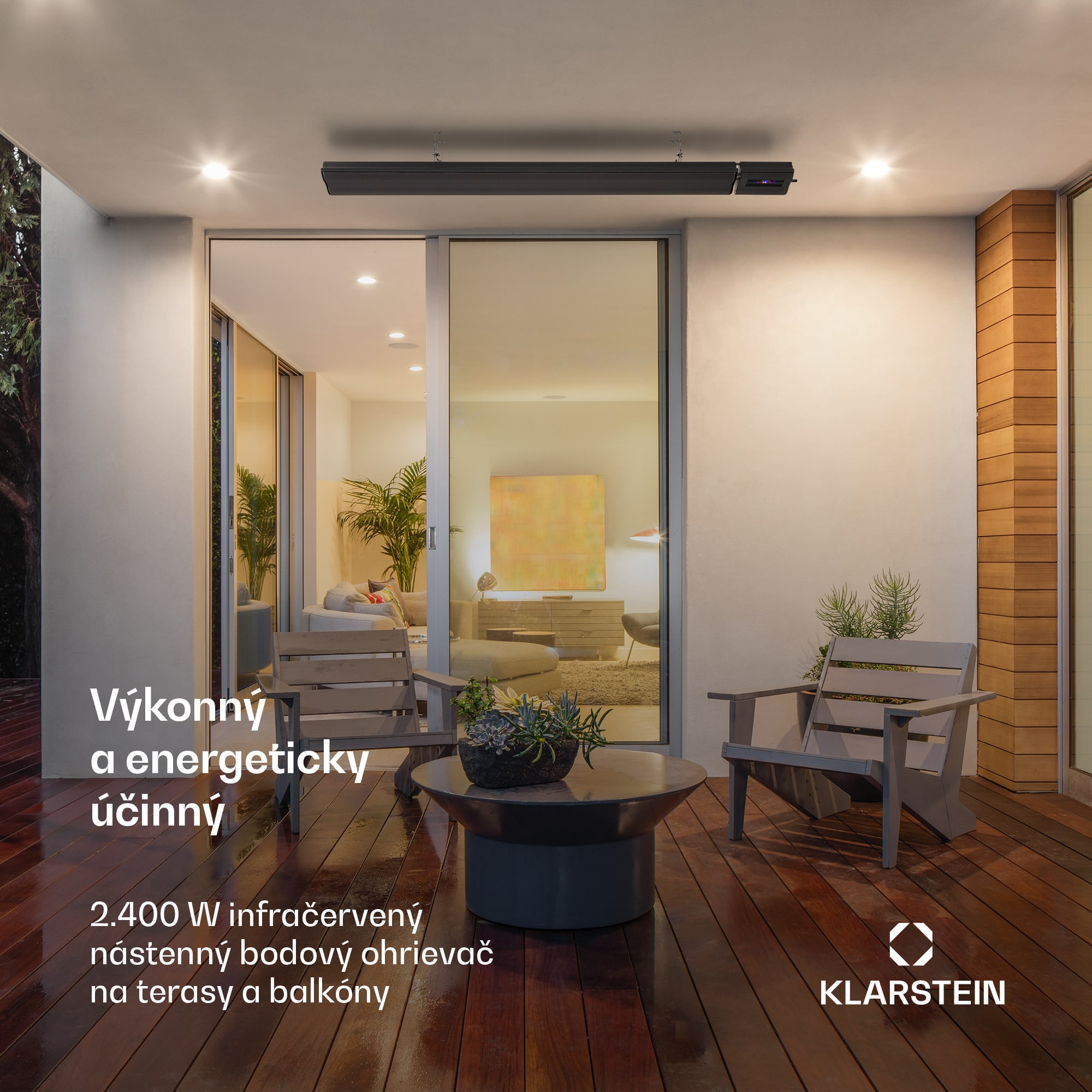 Blumfeldt Cosmic Beam Smart 24, infračervený ohrievač, 2400 W, ovládanie cez aplikáciu, čierny – Obrázok 2