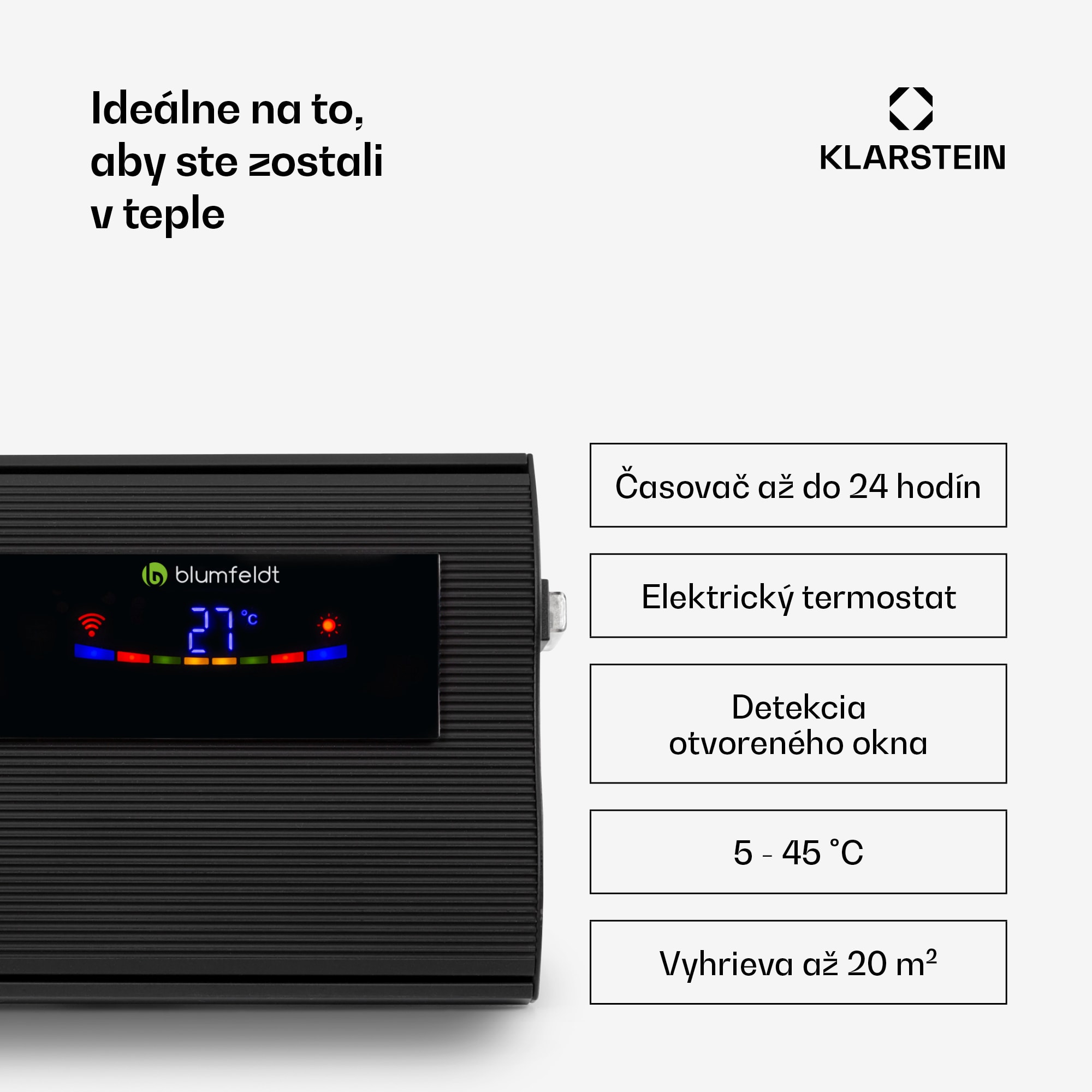 Blumfeldt Cosmic Beam Smart 24, infračervený ohrievač, 2400 W, ovládanie cez aplikáciu, čierny – Obrázok 3