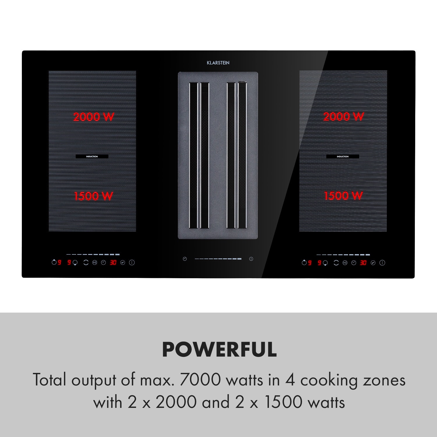 Klarstein Full House 2.0, indukčná varná doska s odsávaním, 271 m³/h, energet. trieda A – Obrázok 4