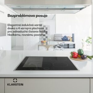 Klarstein Delicatessa 60 Hybrid Prime, indukčná varná doska, 7000 W, 4 zón, čierna