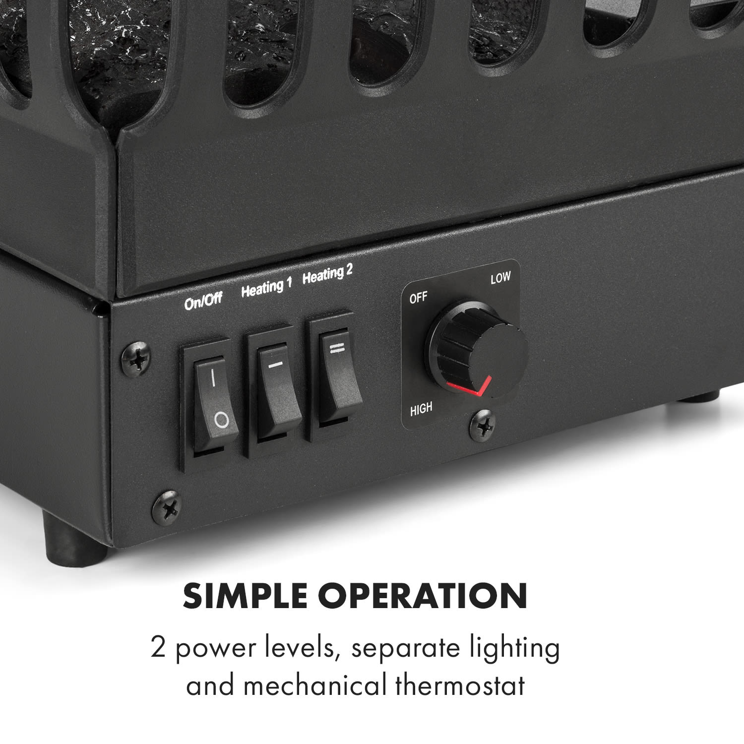 Klarstein Kamini FXL, elektrický krb, krbová vložka, 1000/2000 W, 2 W LED, čierny – Obrázok 5