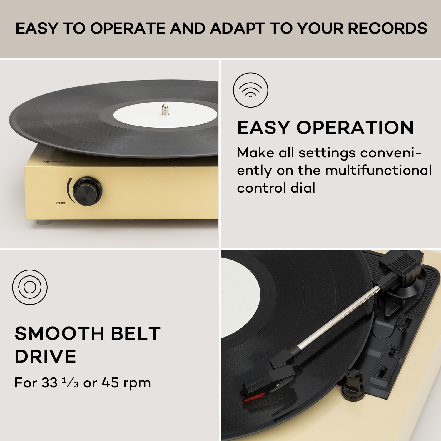 Auna The Player, gramofón, DIY, vrátane reproduktora, 33/45 otáčok za minútu – Obrázok 3